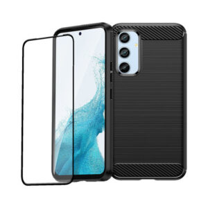 Olixar Sentinel Black Cowl and Glass Display Protector for Samsung Galaxy A55 5G